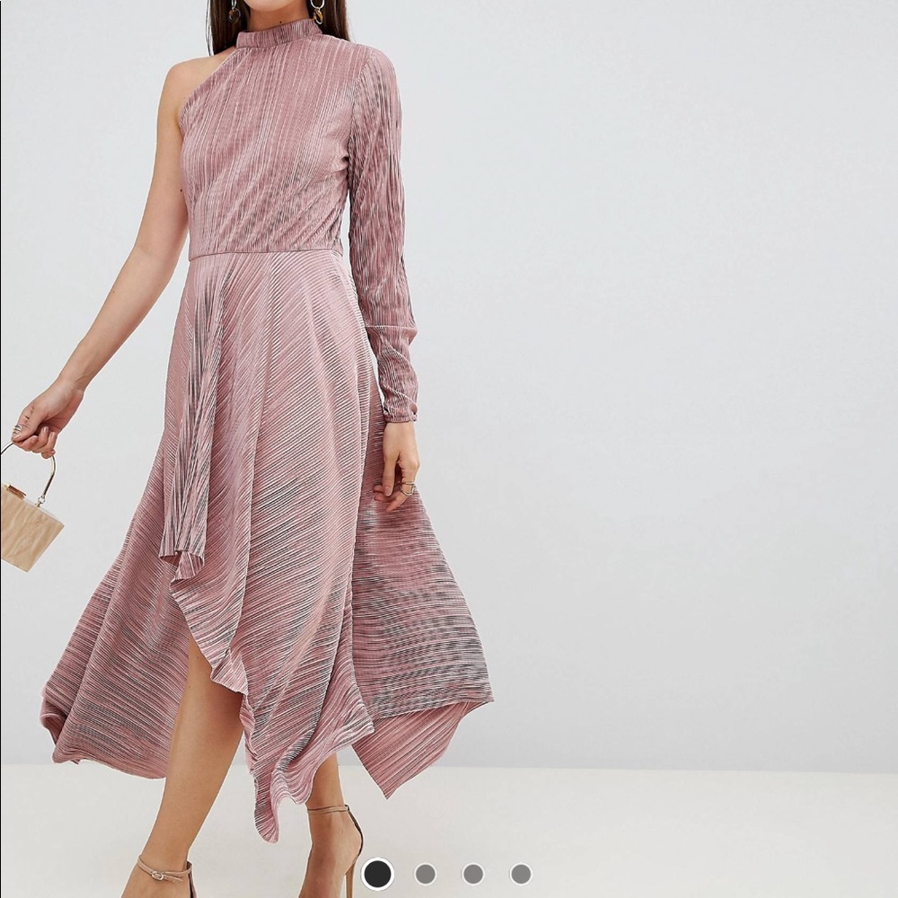 ASOS ASYMMETRICAL DRESS IN MUAVE